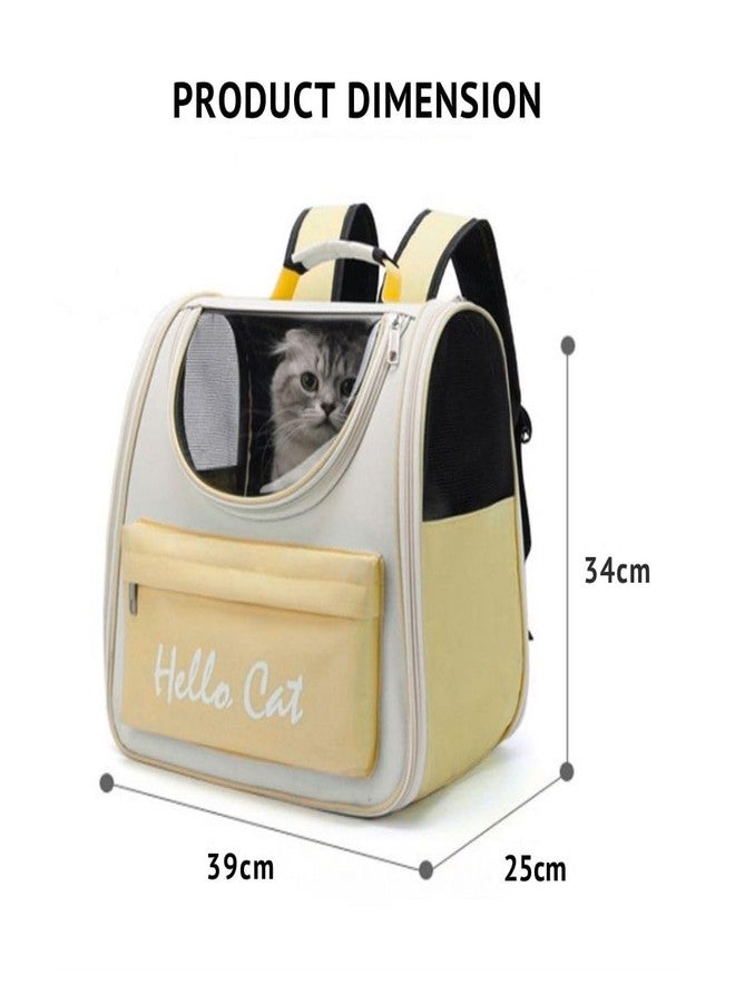 Pet Fun Cat Backpack Carrier - Airline Approved Pet Backpack for Cats, Small Dogs, Puppies, Kittens, Bunnies & Birds - Clear Pet Travel Bag for Outdoor Hiking & Adventures-Yellow - Image 2